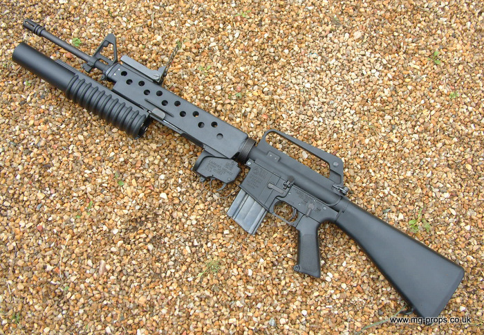 Brand new Metal Marushin: Colt M16A1 + gas operated M203 grenade launcher.